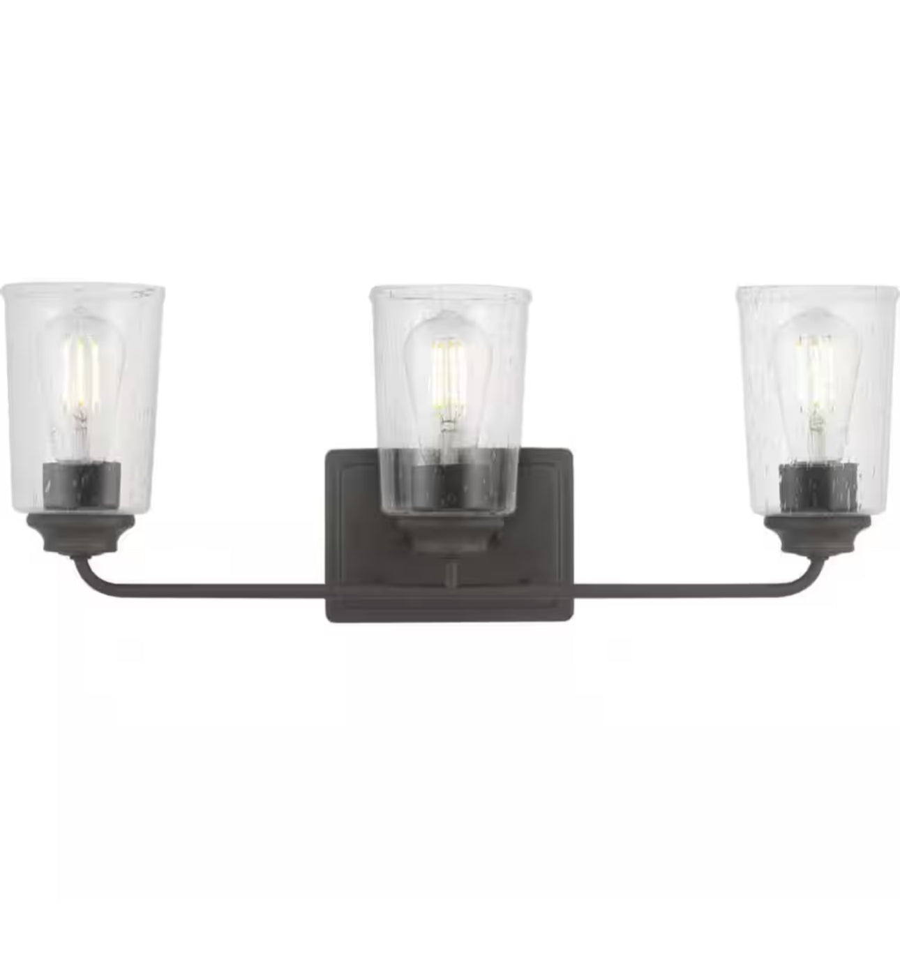 Hampton Bay
Evangeline 23 in. 3-Light Modern Bronze Farmhouse Bathroom Vanity Light with Clear Seeded Glass Shades
