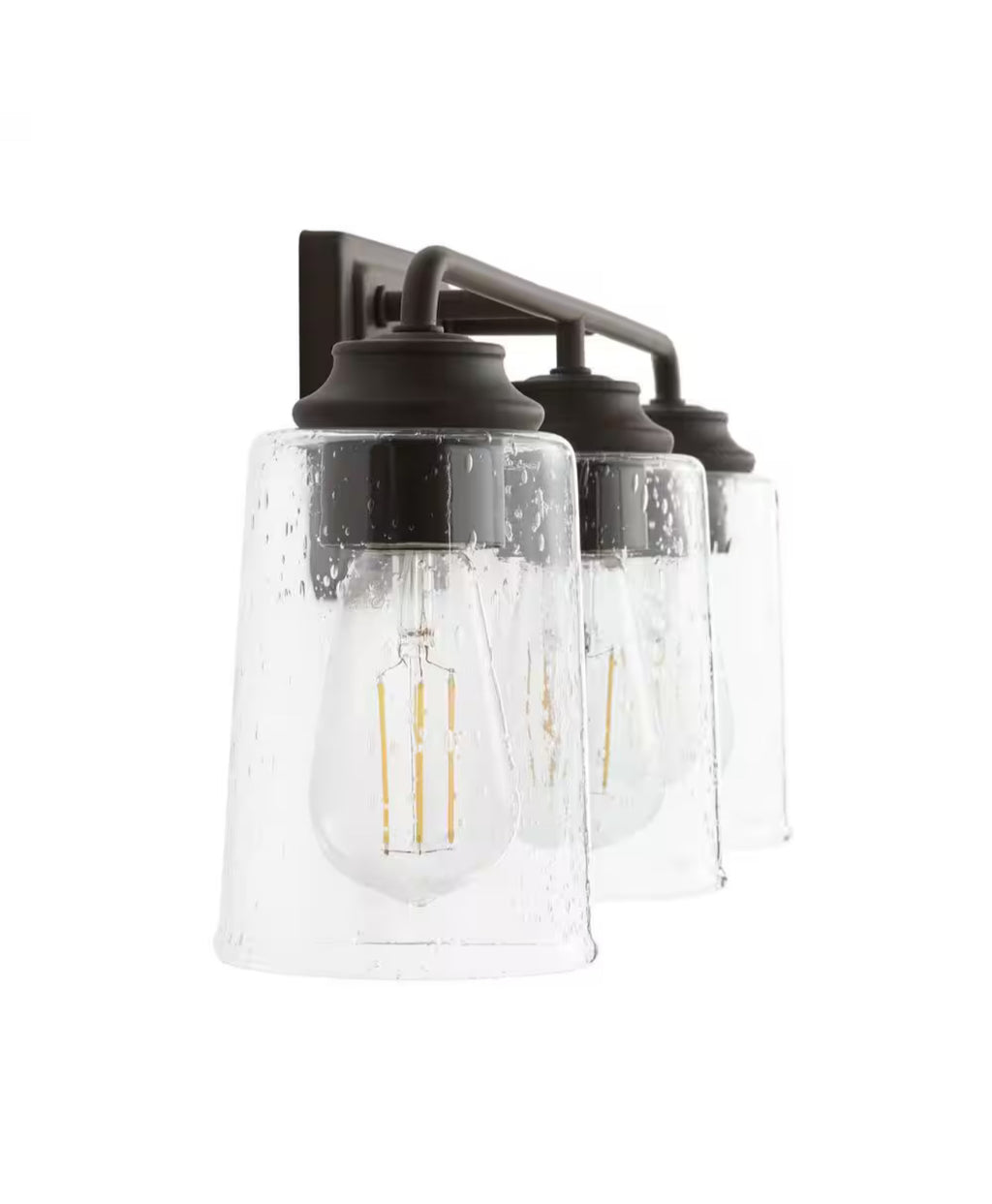 Hampton Bay
Evangeline 23 in. 3-Light Modern Bronze Farmhouse Bathroom Vanity Light with Clear Seeded Glass Shades