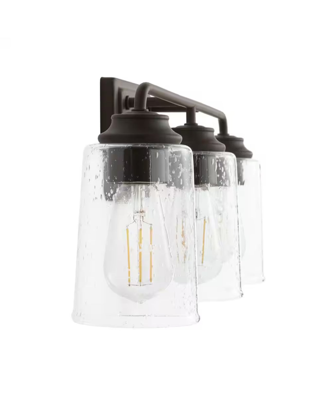 Hampton Bay
Evangeline 23 in. 3-Light Modern Bronze Farmhouse Bathroom Vanity Light with Clear Seeded Glass Shades